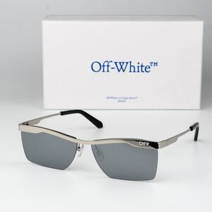 Off-White RIMINI Women Sunglasses Silver Mirror Rectangle OERI095 RIMINI 7272